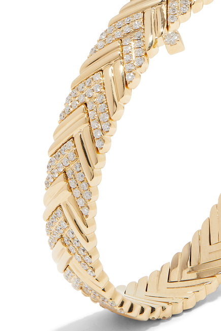 Full Victoire Bracelet, 14K Yellow Gold & Diamonds